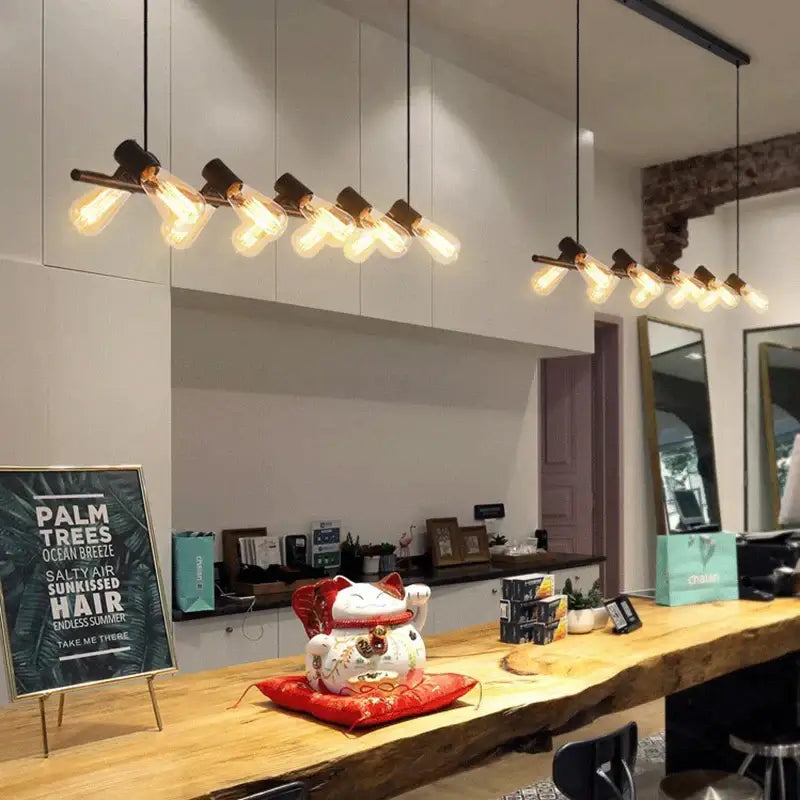 Black Industrial Island Chandelier