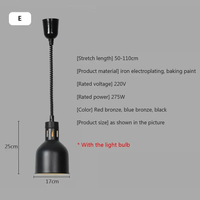 Black Heating Pendant Light