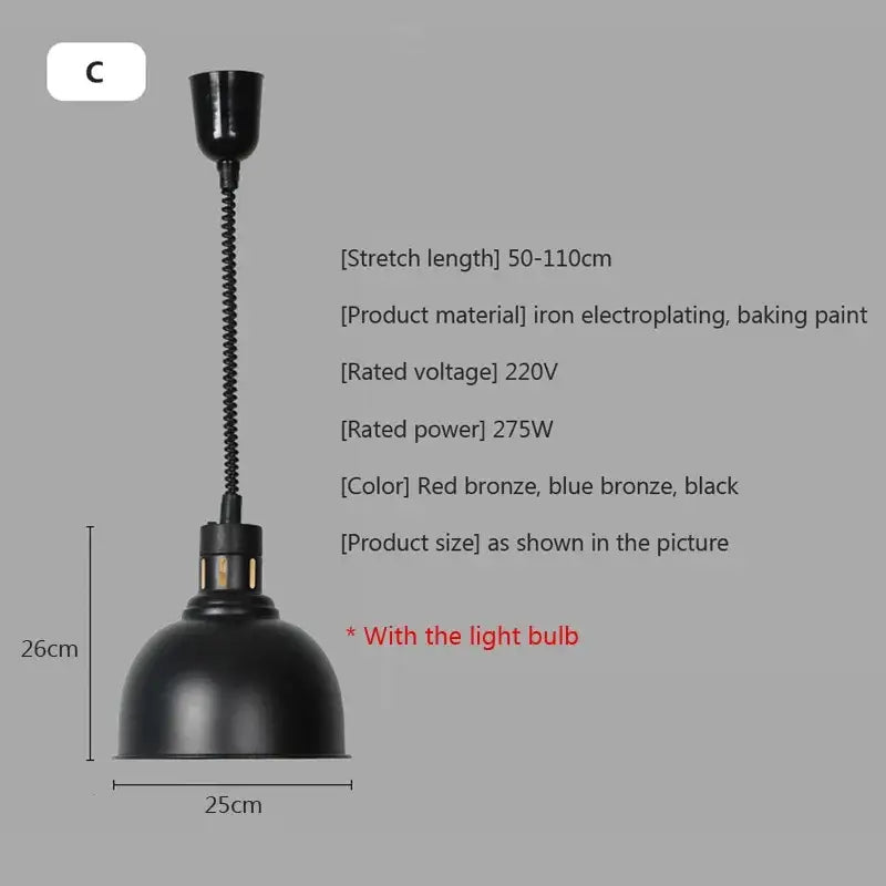 Black Heating Pendant Light
