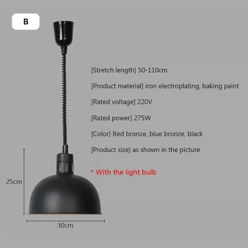 Black Heating Pendant Light