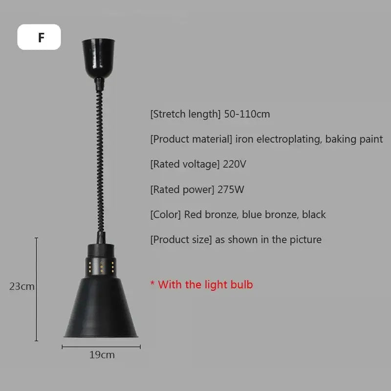Black Heating Pendant Light