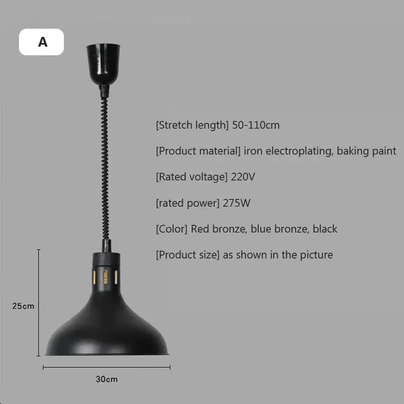 Black Heating Pendant Light