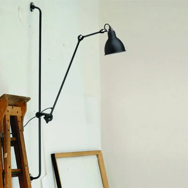 Black Adjustable Arm Wall Lamp