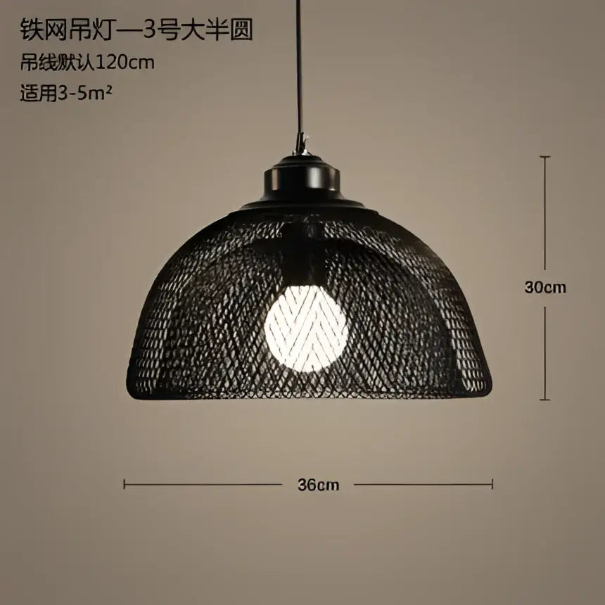 Black Birdcage Pendant Light for Dining Room