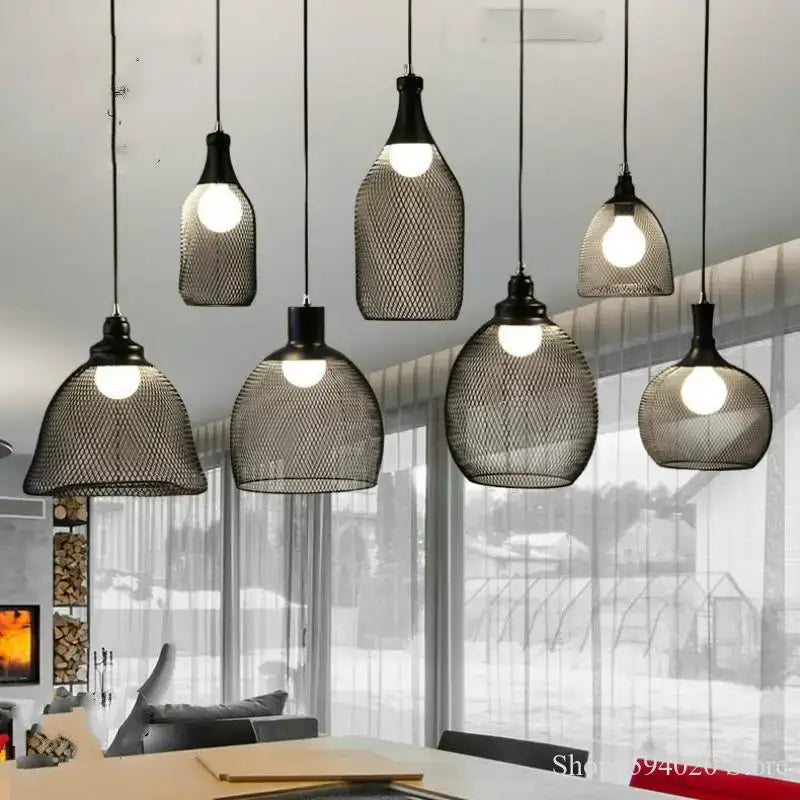 Black Birdcage Pendant Light for Dining Room