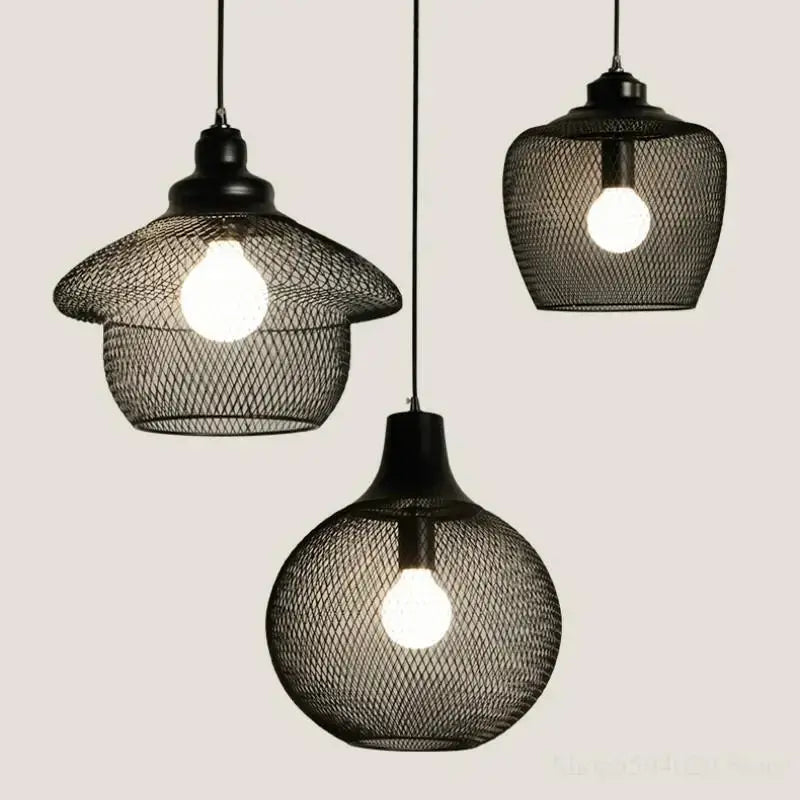 Black Birdcage Pendant Light for Dining Room