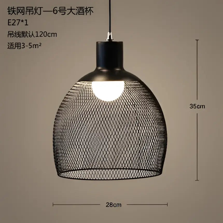 Black Birdcage Pendant Light for Dining Room