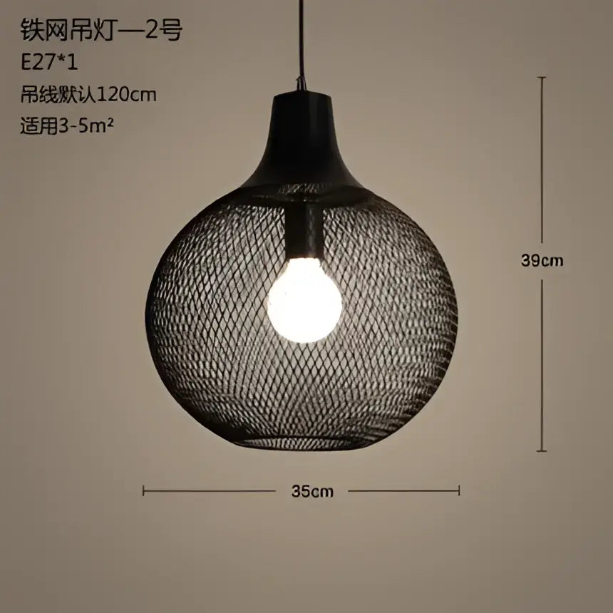 Black Birdcage Pendant Light for Dining Room