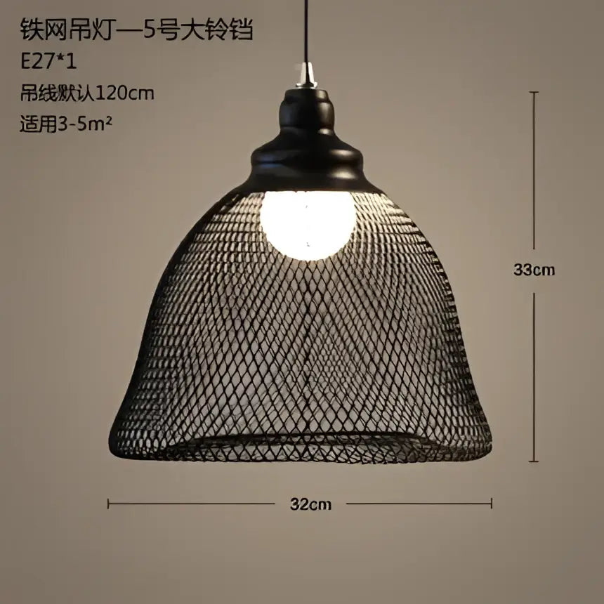 Black Birdcage Pendant Light for Dining Room
