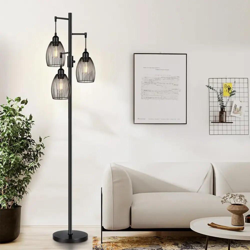 Black Birdcage Floor Lamp