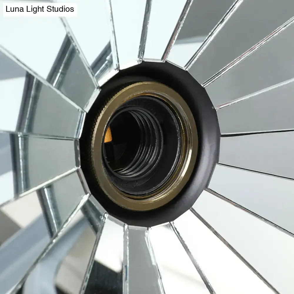 Black Brass Cone-Shaped Three-Light Ceiling Light