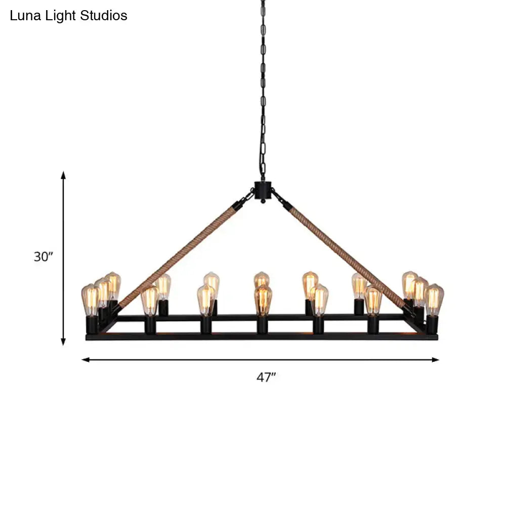 Black Rope Metal Chandelier