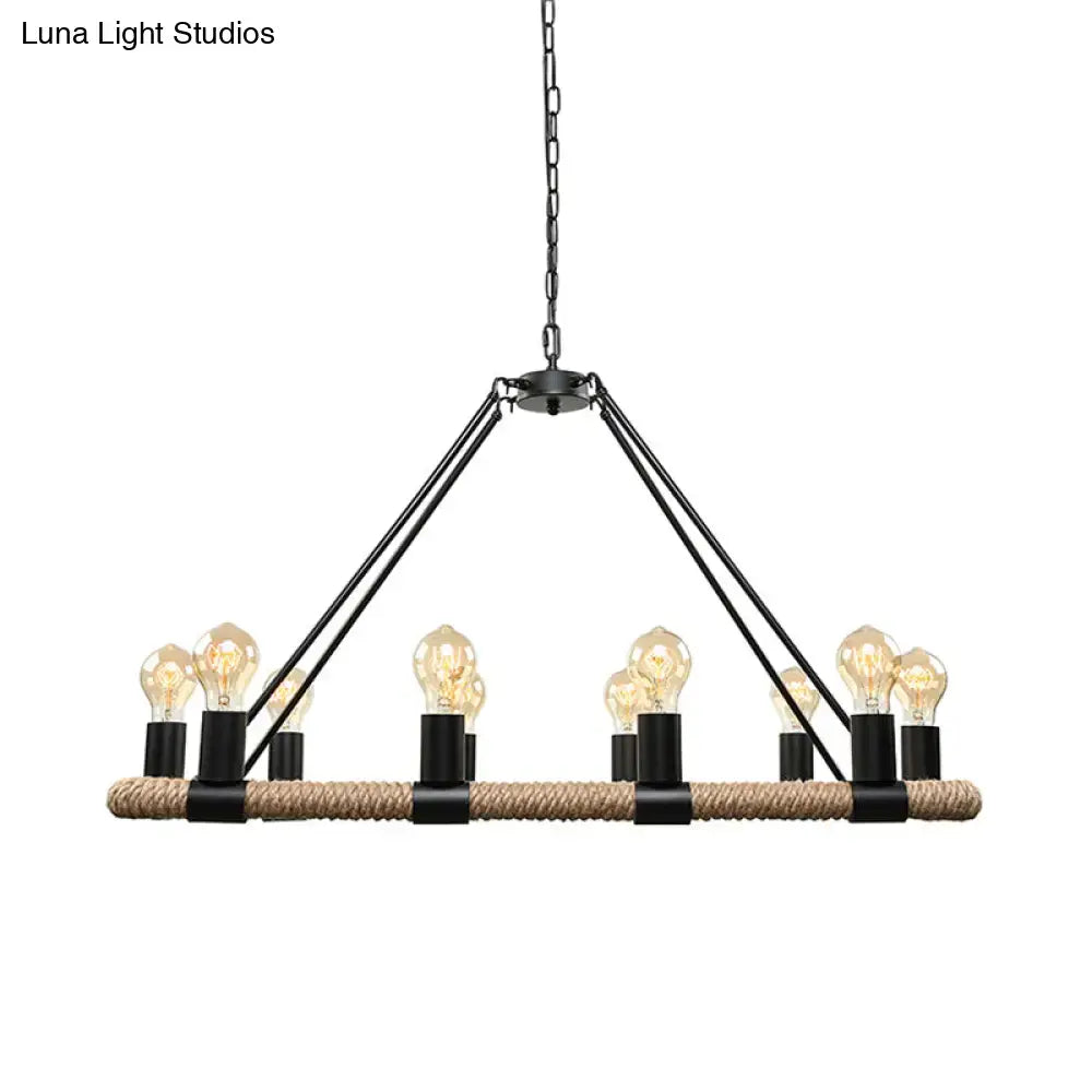 Black Rope Metal Chandelier