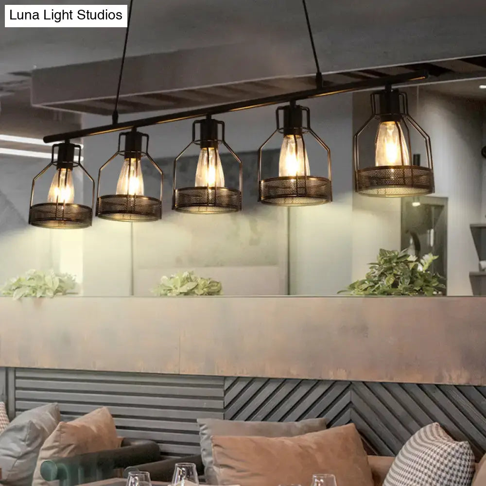 Black Birdcage Bar Light