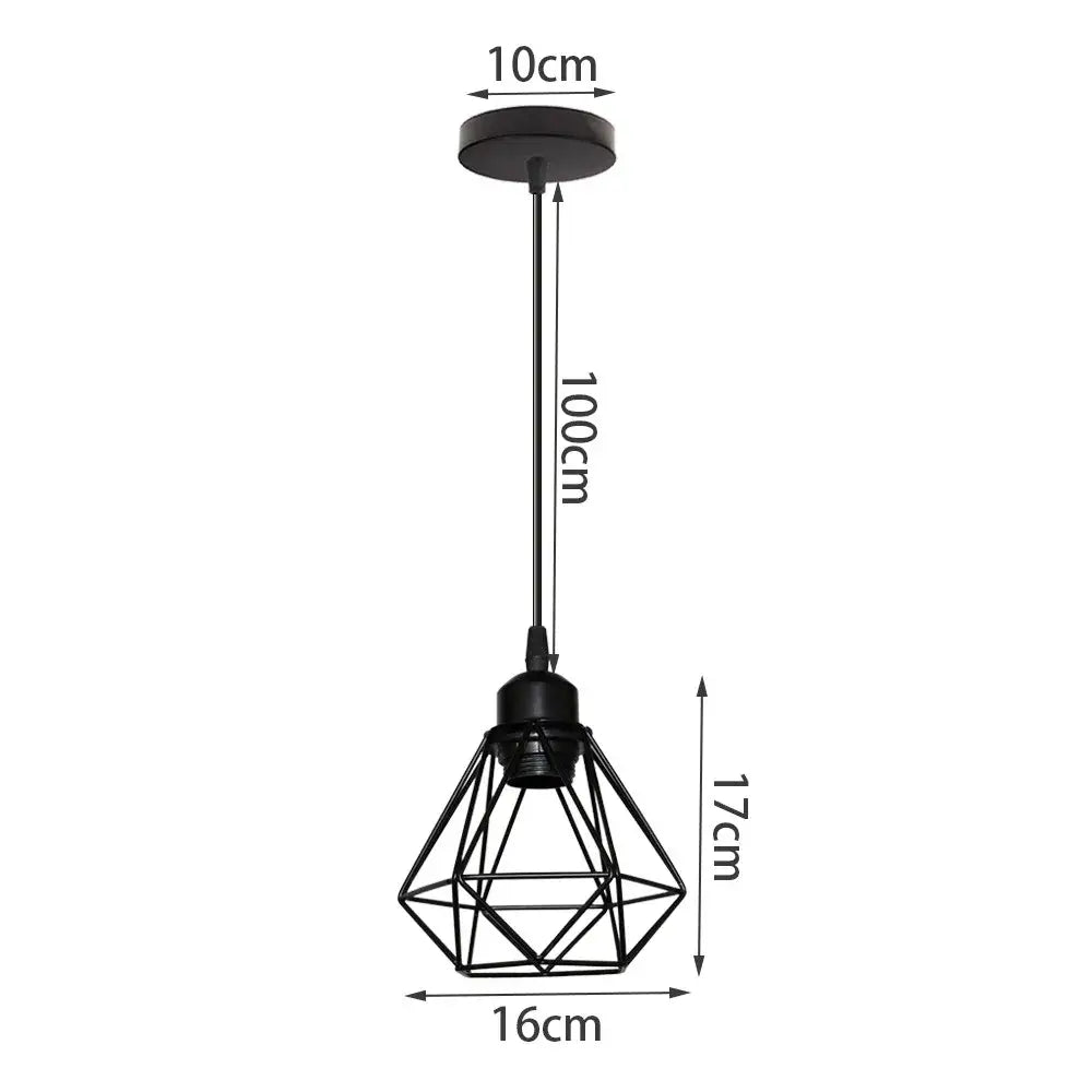 Black Metal Cage Pendant for Compact Dining Space