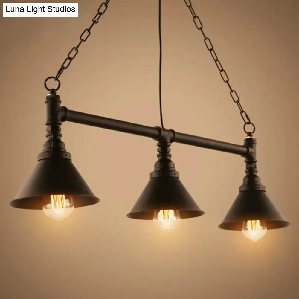 Black Conical Ceiling Light