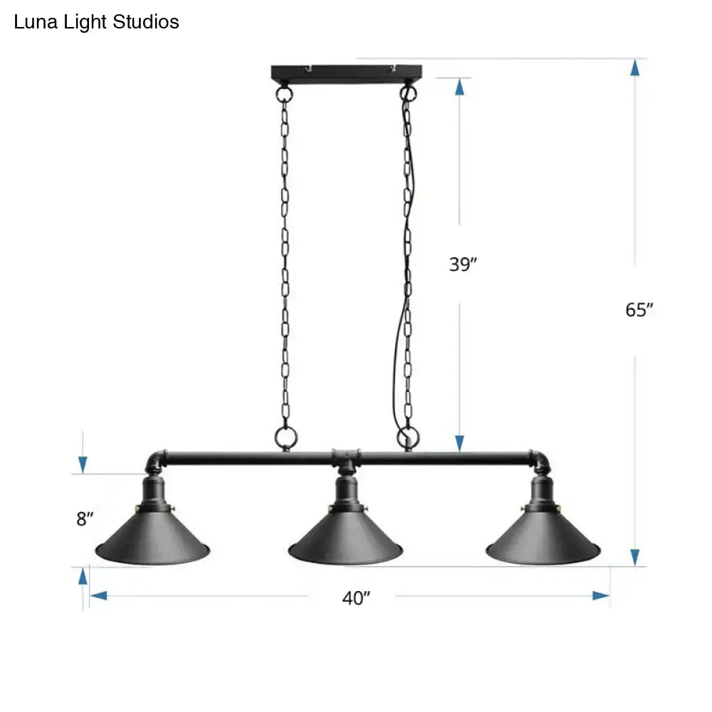 Black Conical Ceiling Light