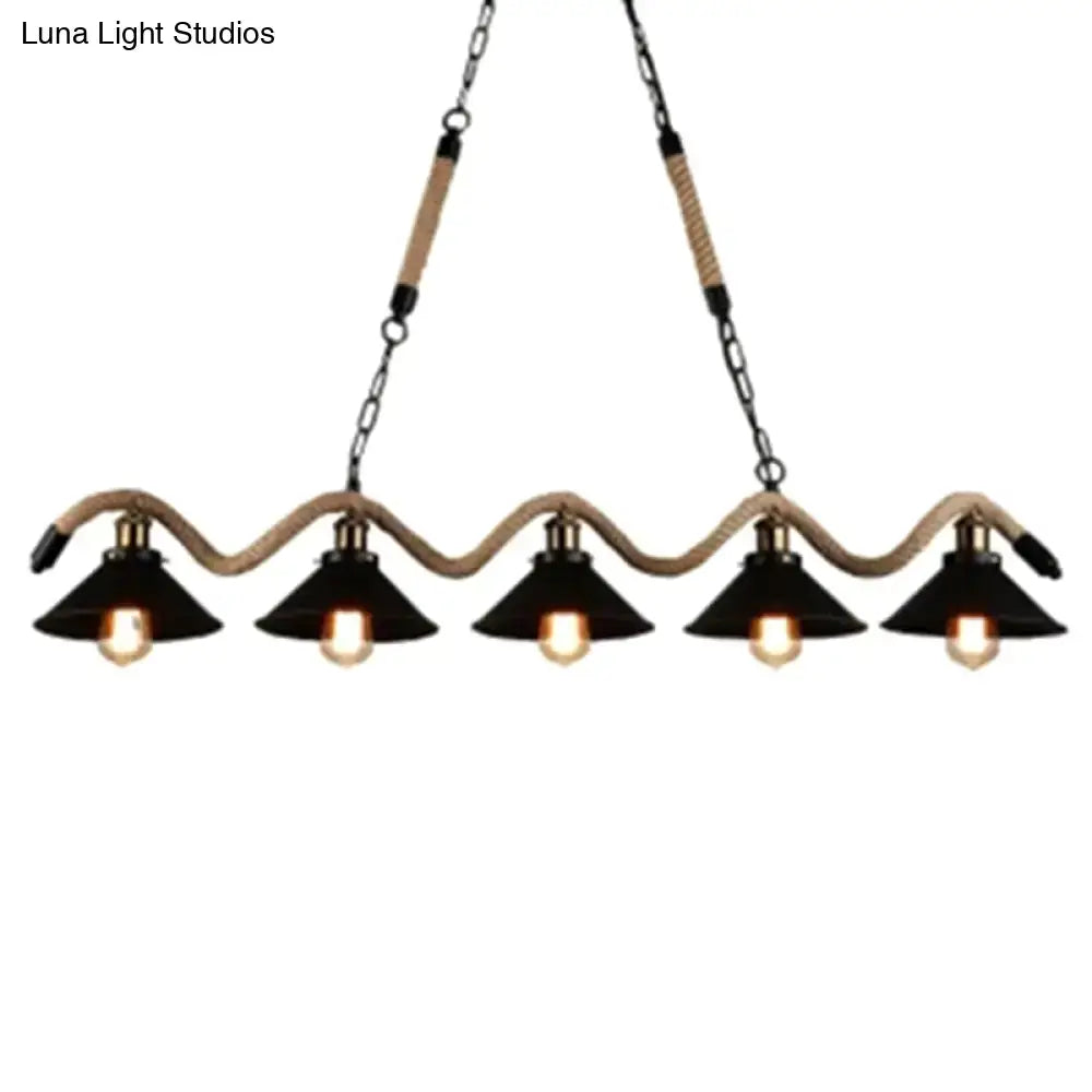 Black Cage Island Chandelier
