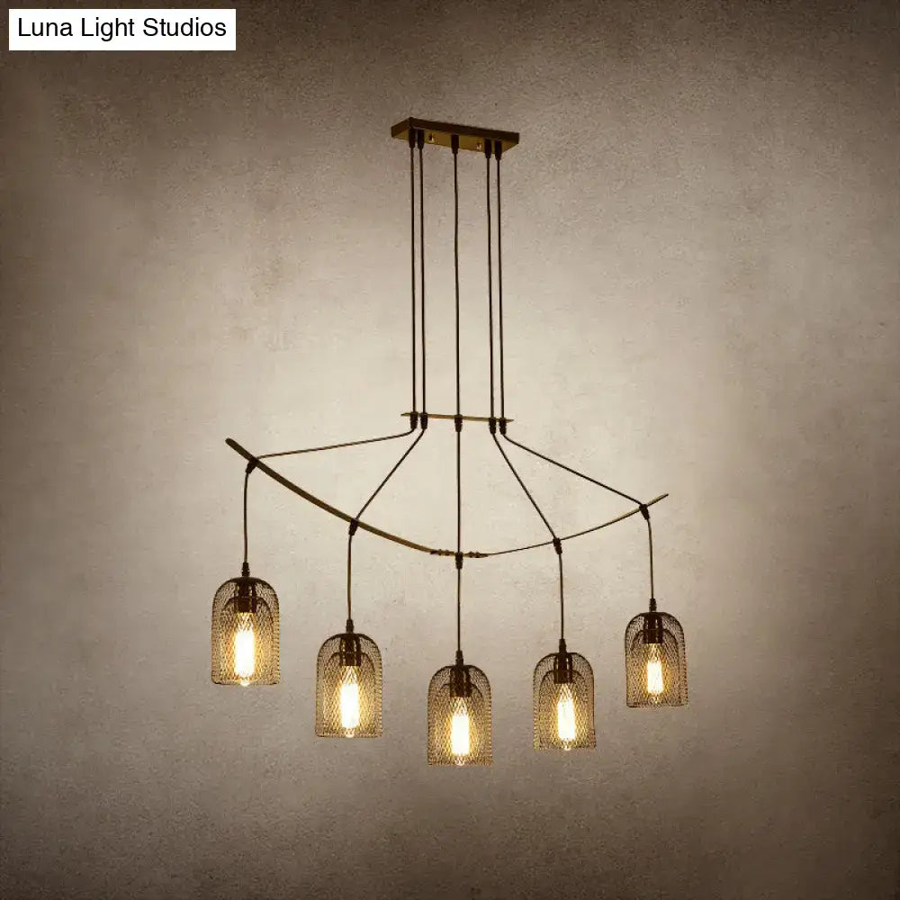 Black Bell Mesh Ceiling Lamp