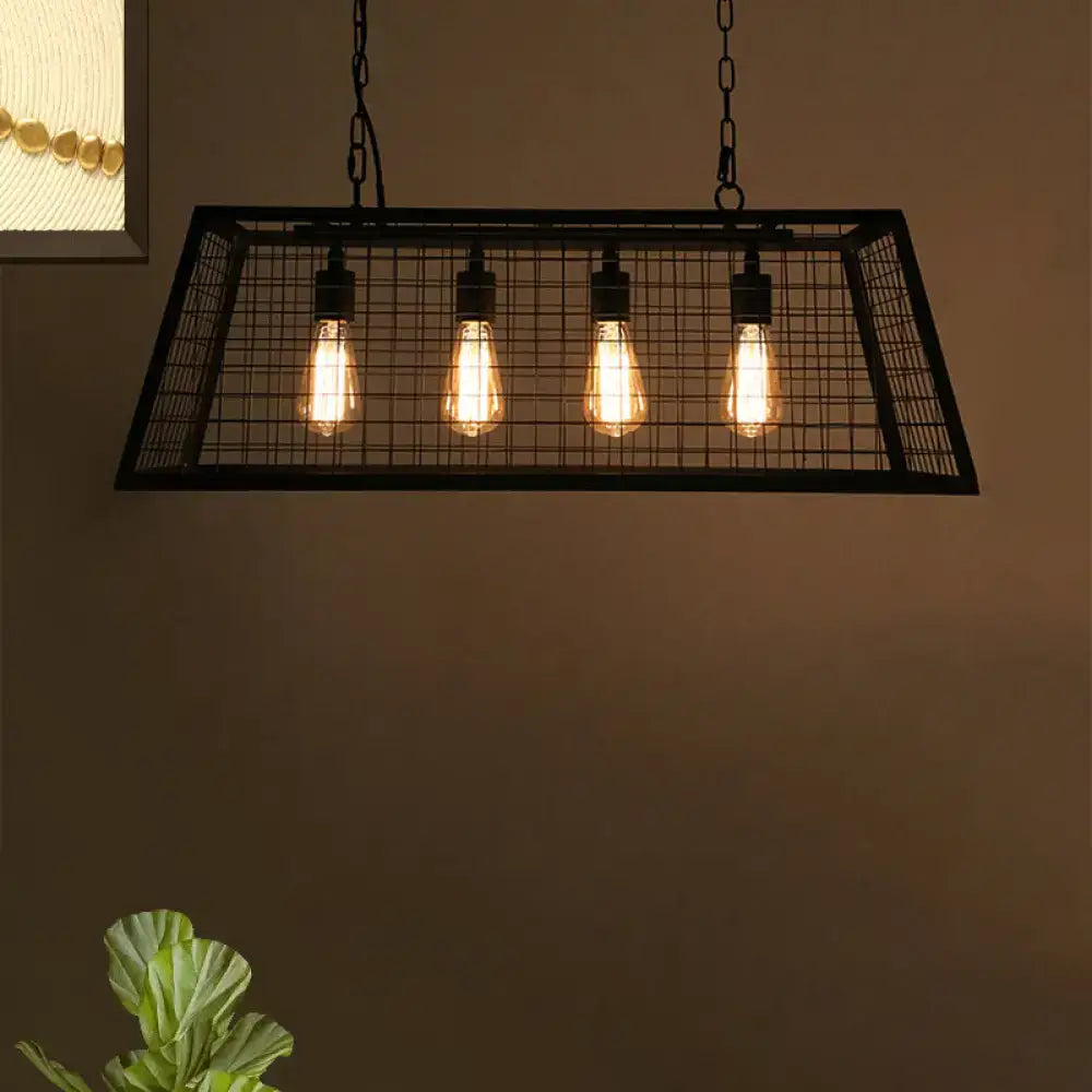 Black Cage Pendant Lamp