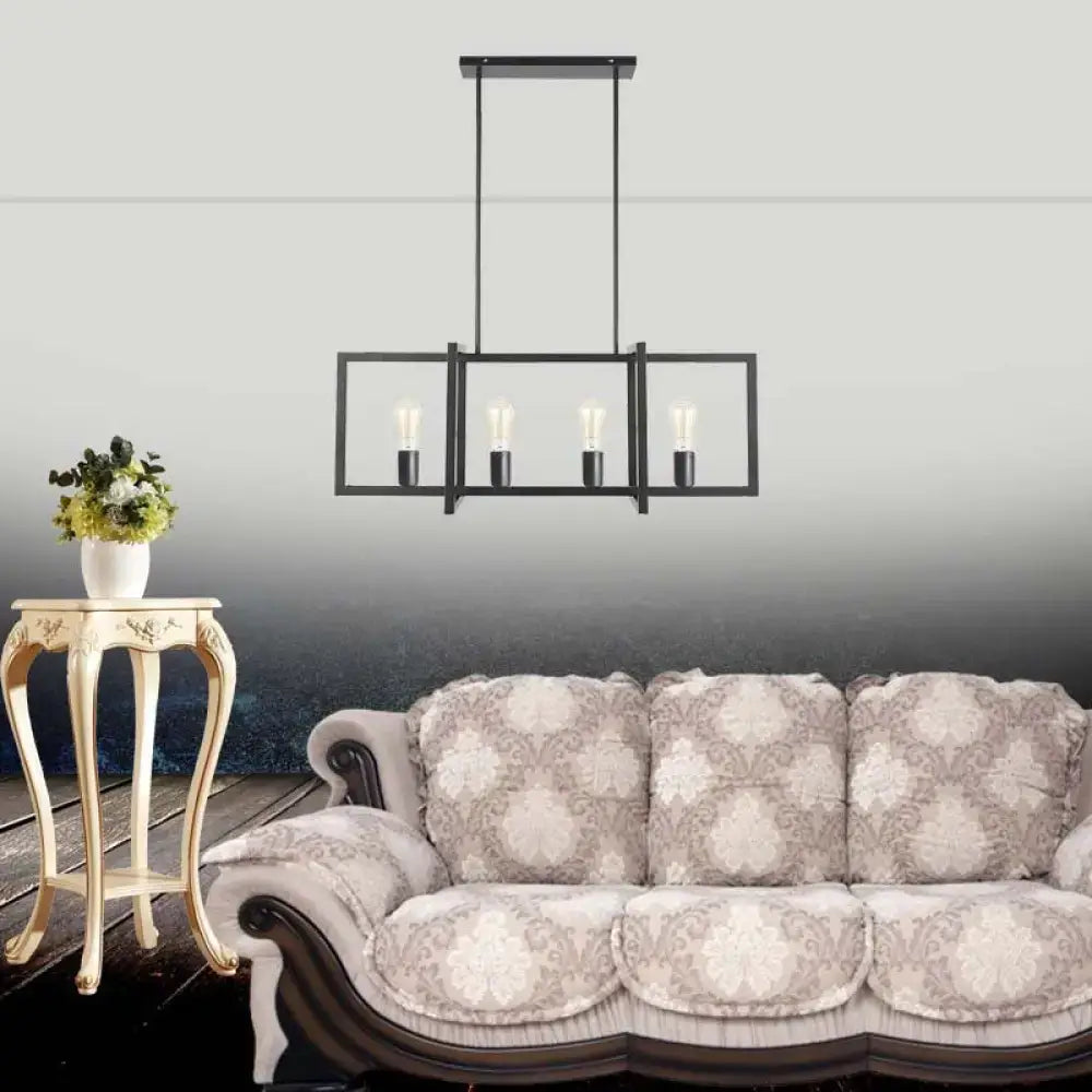 Black Rectangle Pendant Light