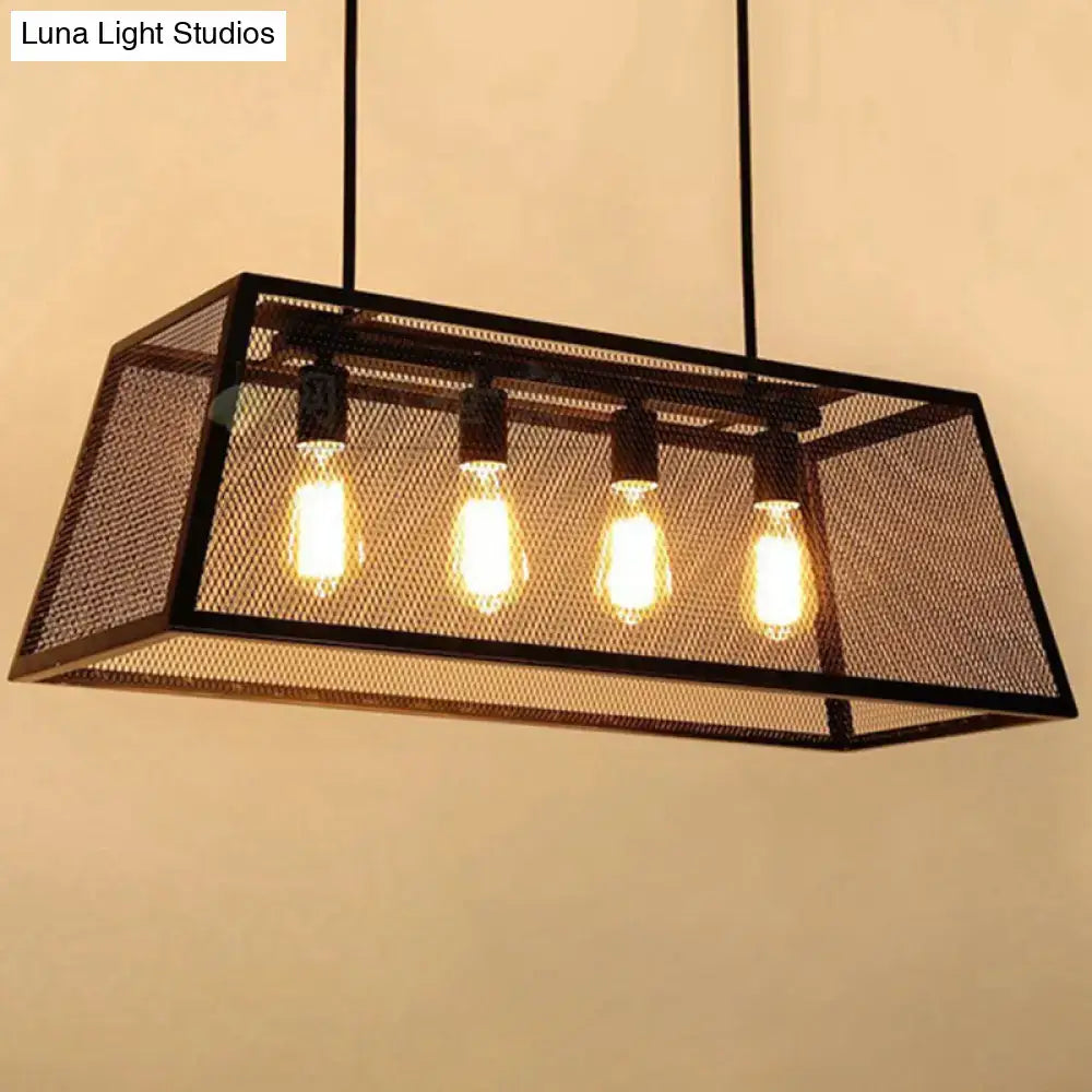Black Mesh Rectangular Pendant