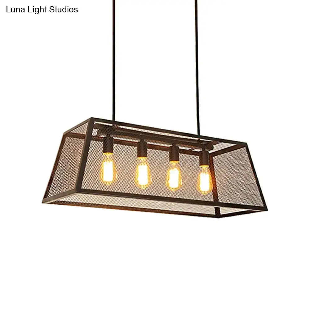 Black Mesh Rectangular Pendant