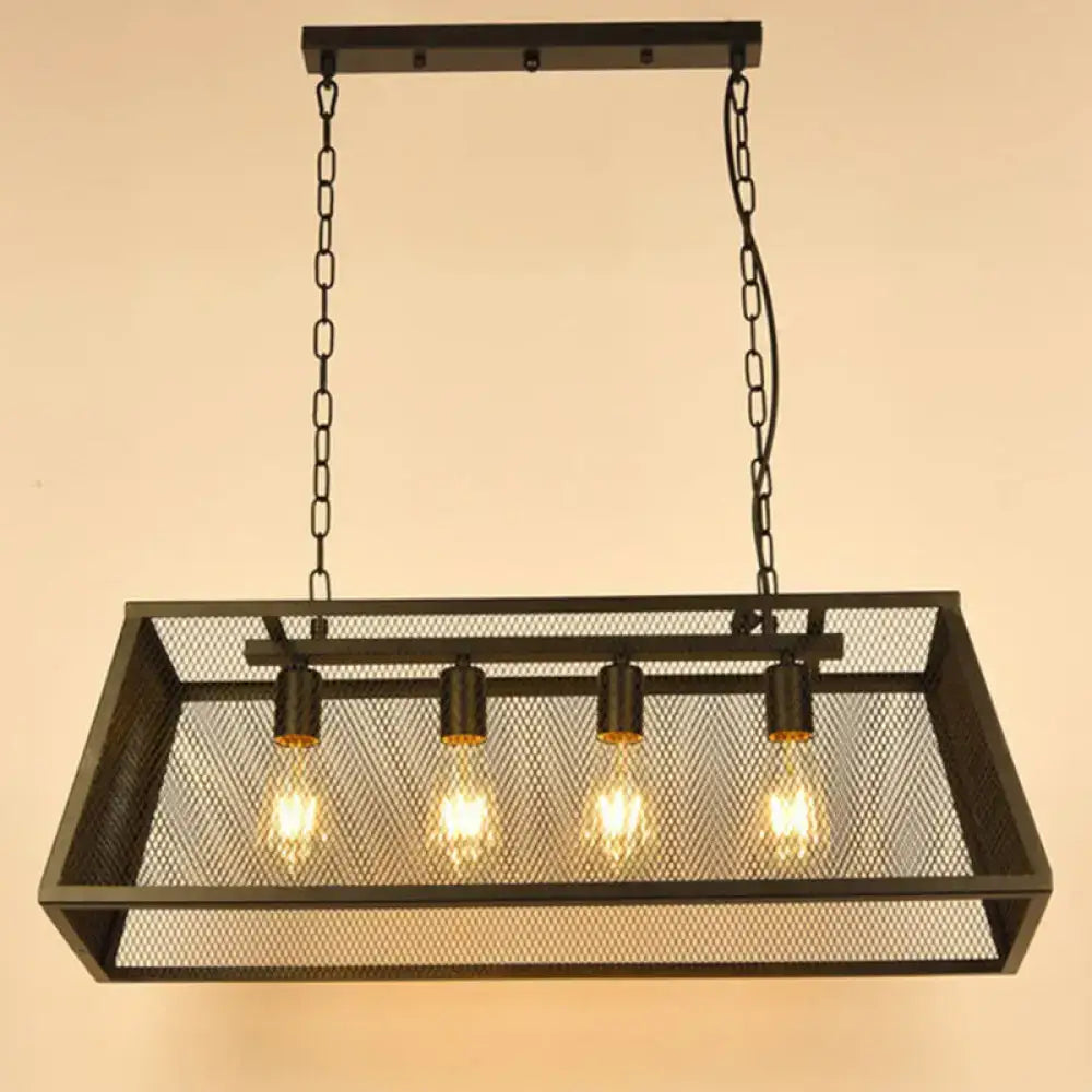 Black Mesh Rectangular Pendant