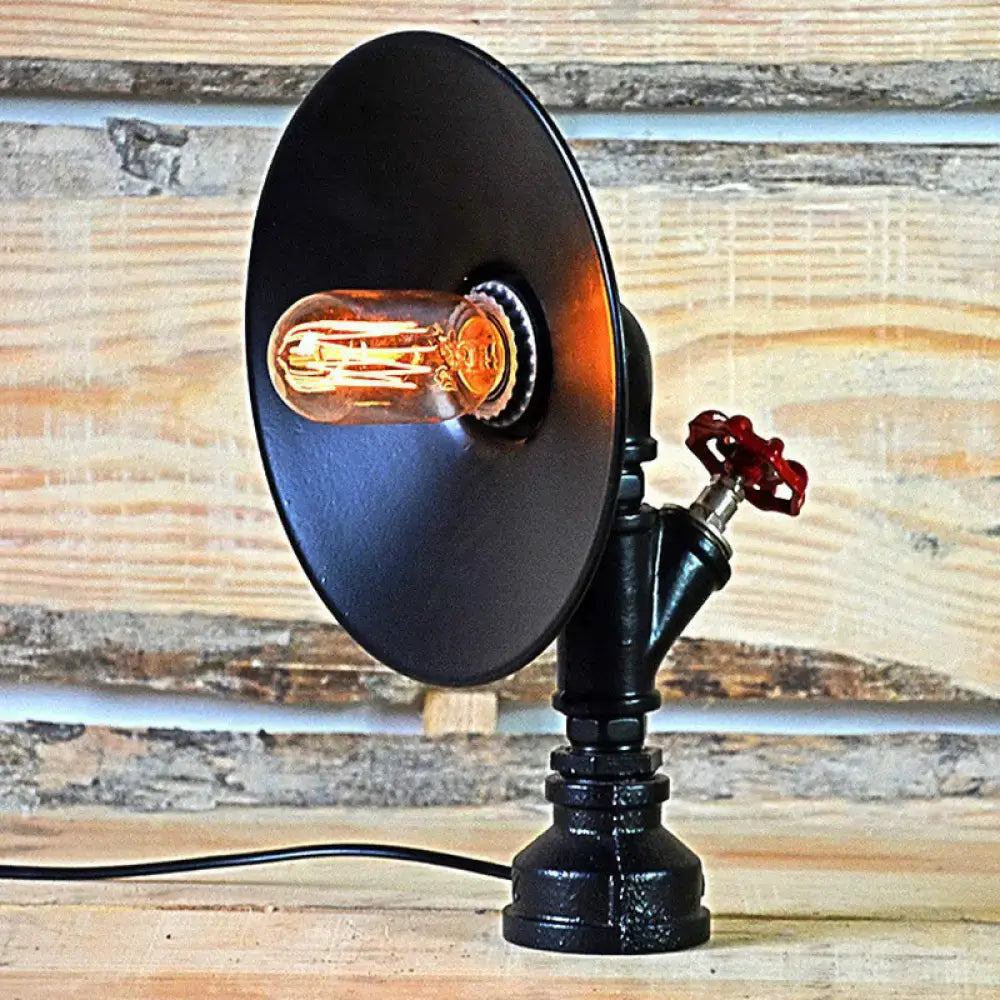 Black Valve Table Lamp