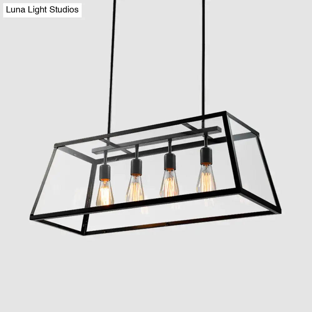 Black Trapezoid Pendant Light