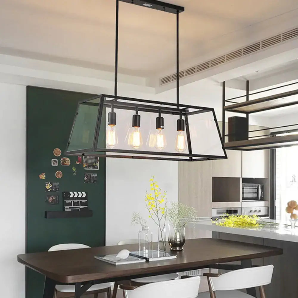 Black Trapezoid Pendant Light