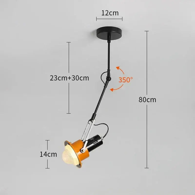 Black Orange Swing Lamp
