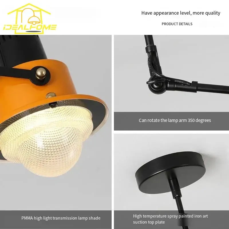 Black Orange Swing Lamp