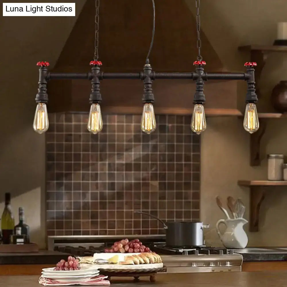 Black Pipe Ceiling Light