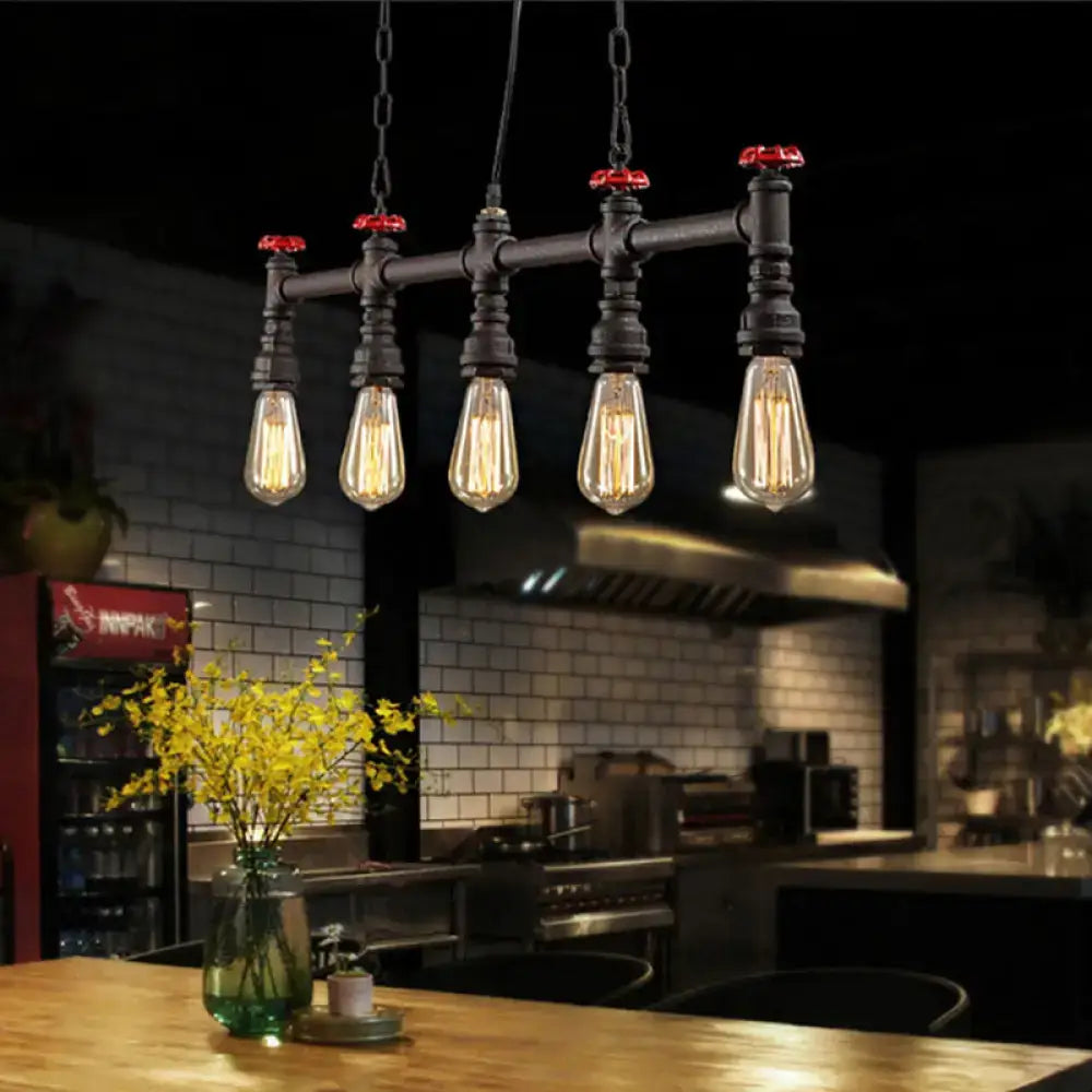 Black Pipe Ceiling Light