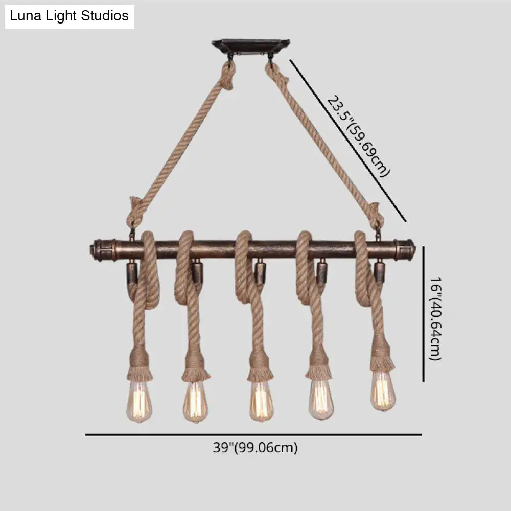Beige Industrial Pipe Chandelier