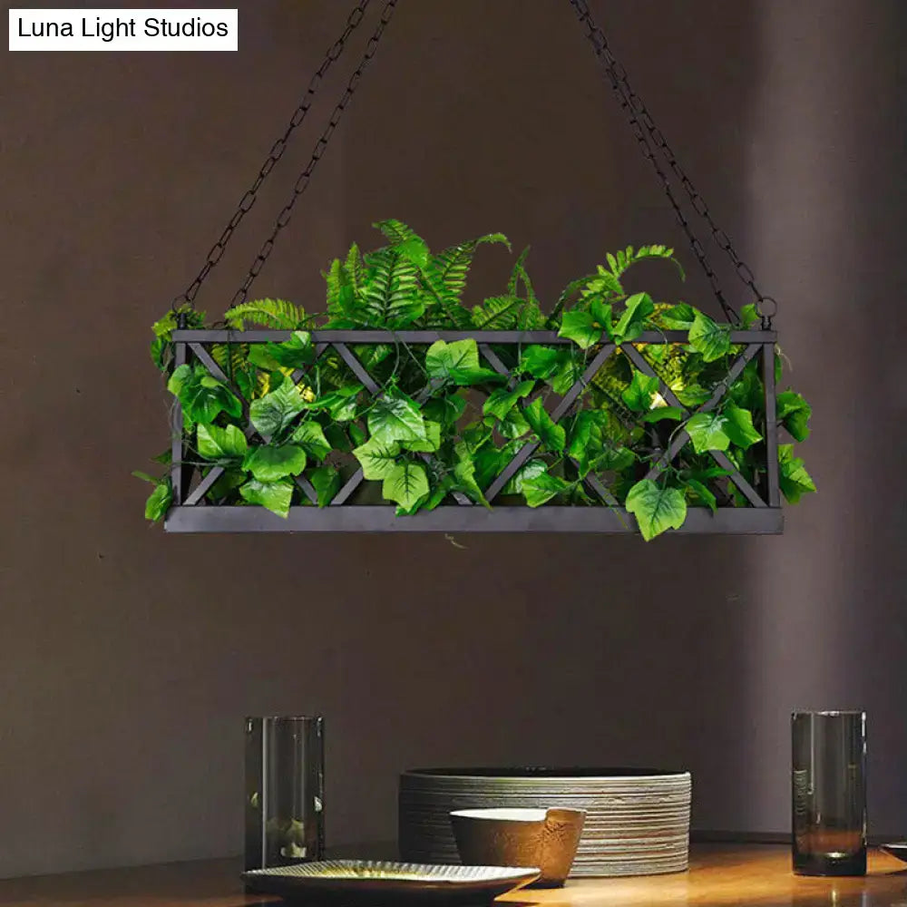 Black Rectangular Plant Light