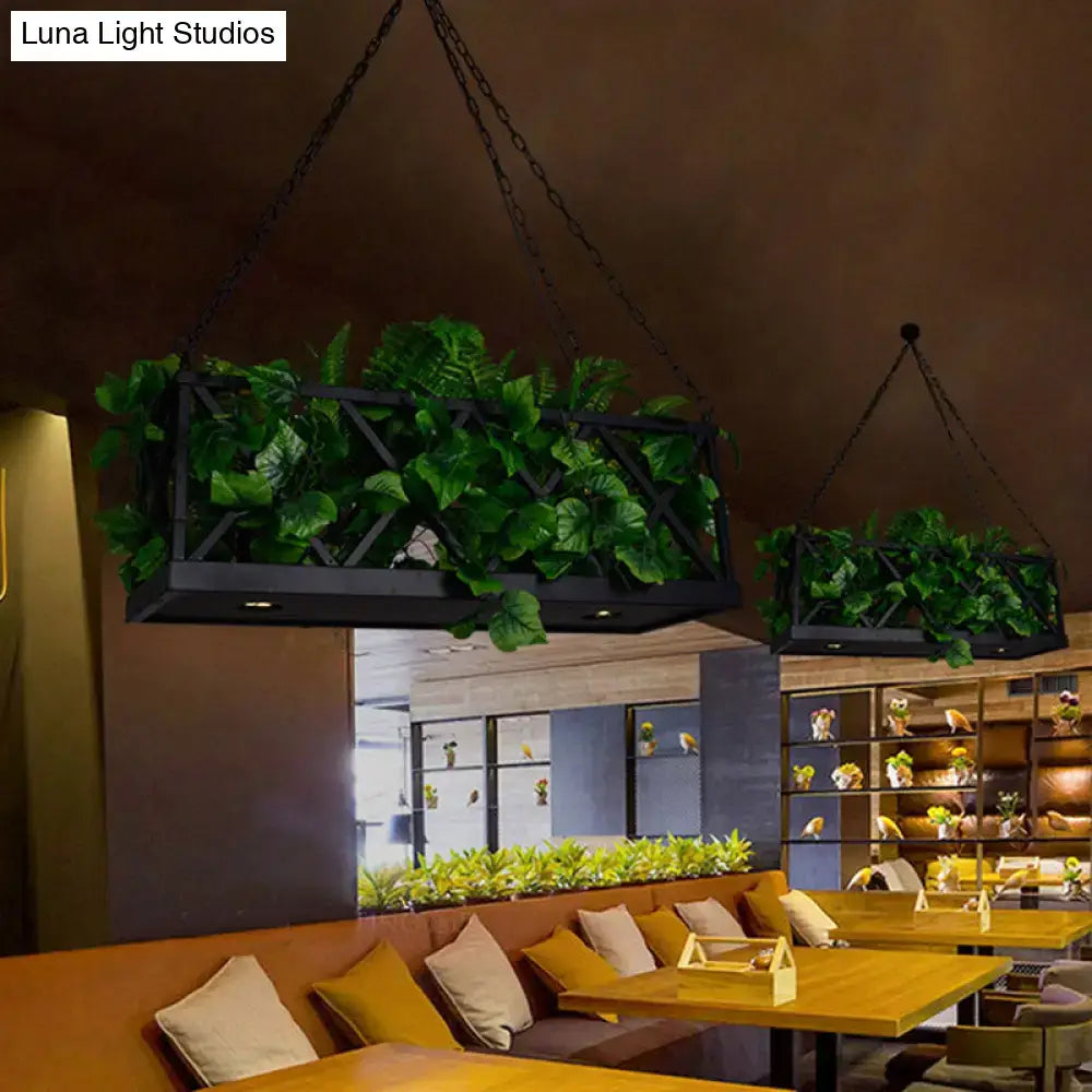 Black Rectangular Plant Light