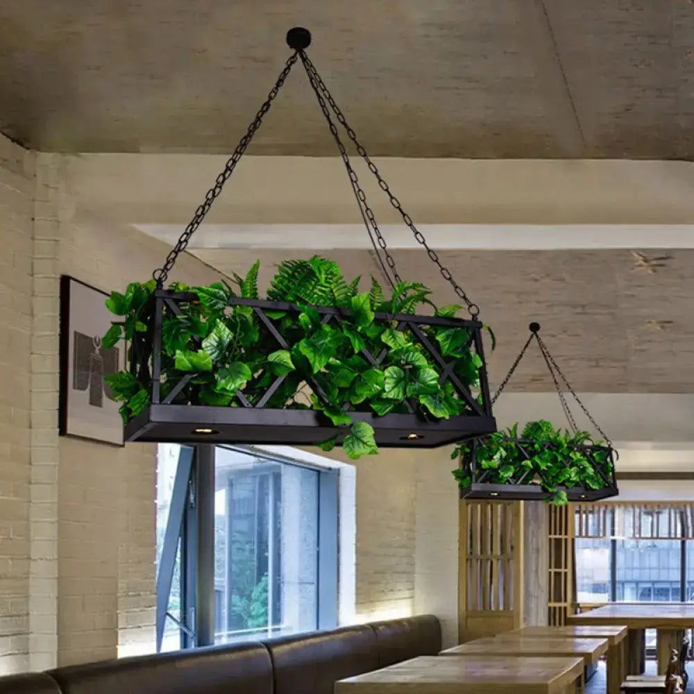 Black Rectangular Plant Light