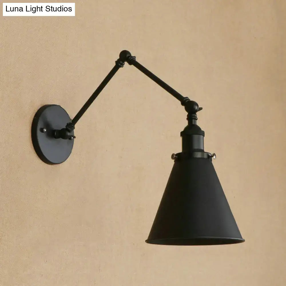 Rust Black Cone Wall Sconce