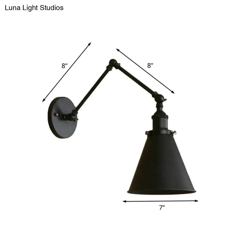 Rust Black Cone Wall Sconce