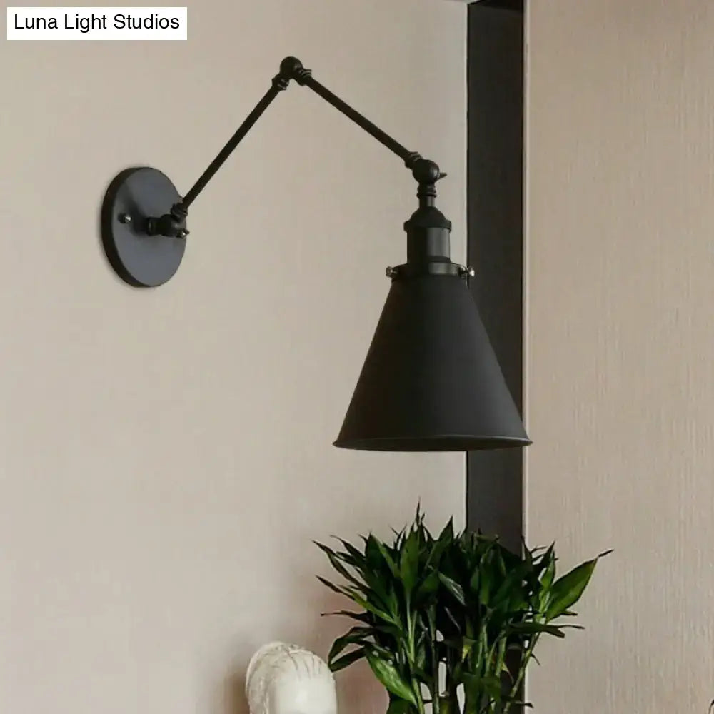 Rust Black Cone Wall Sconce