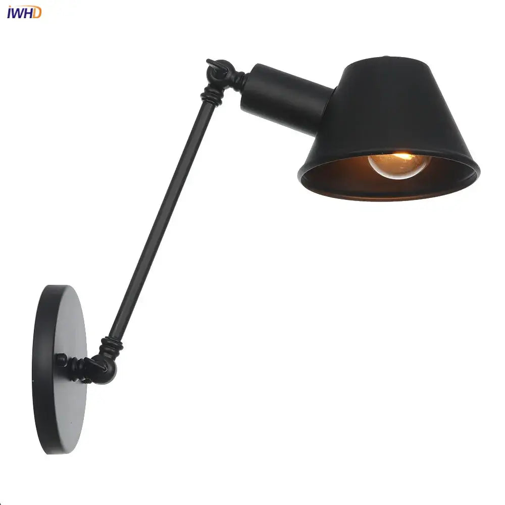 Black Swing Arm Industrial Dining Sconce