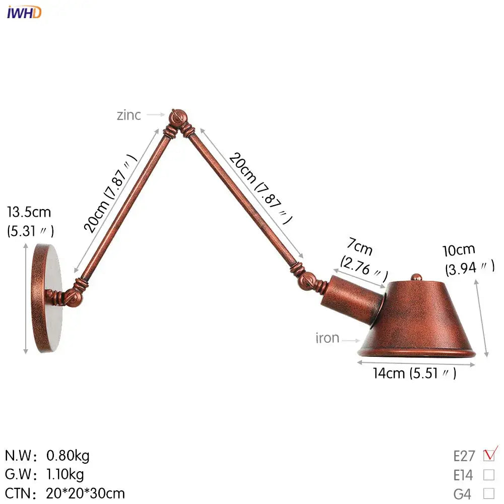 Black Swing Arm Industrial Dining Sconce