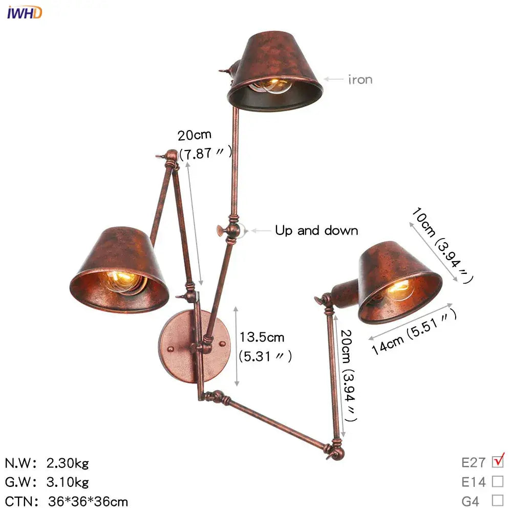 Black Swing Arm Industrial Dining Sconce