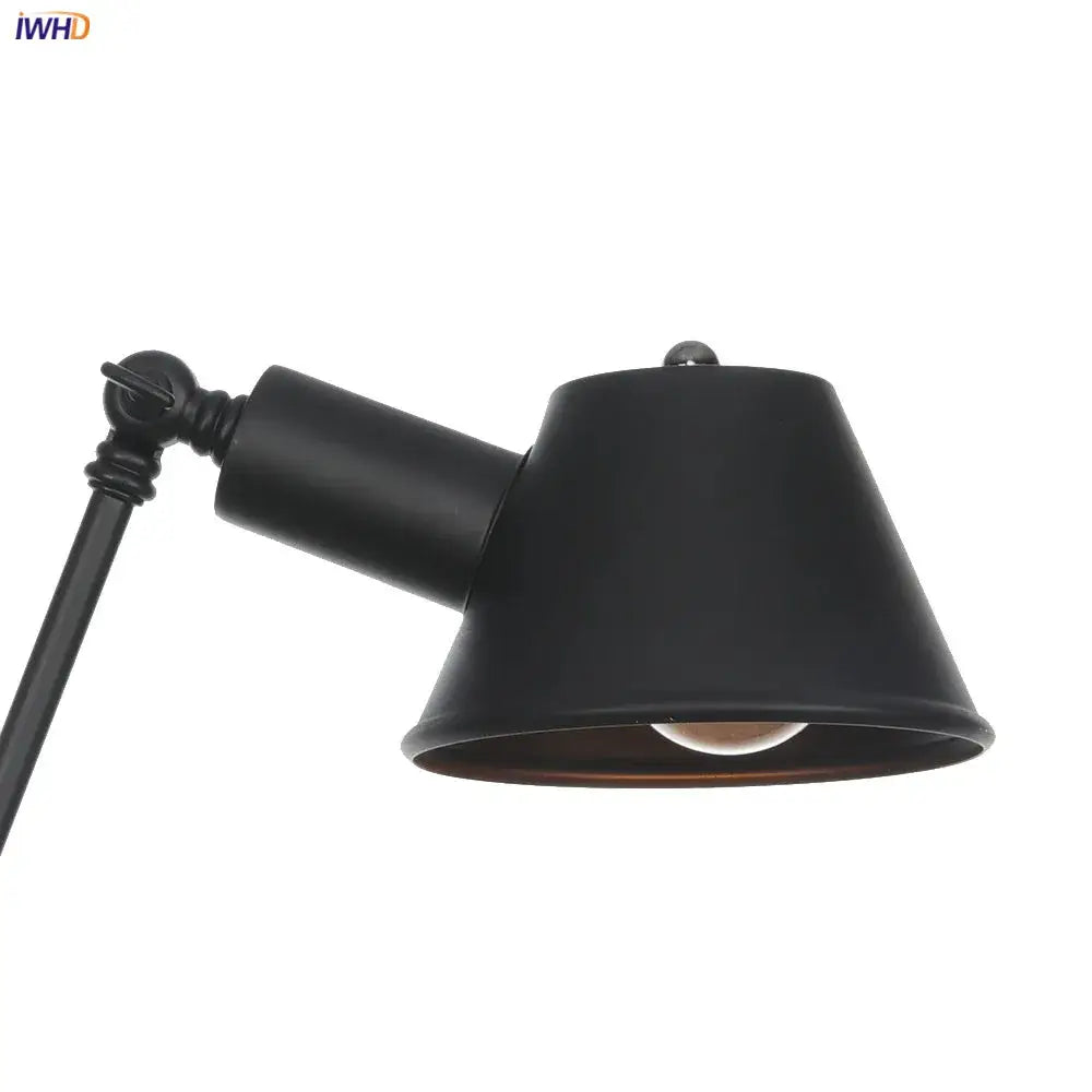 Black Swing Arm Industrial Dining Sconce