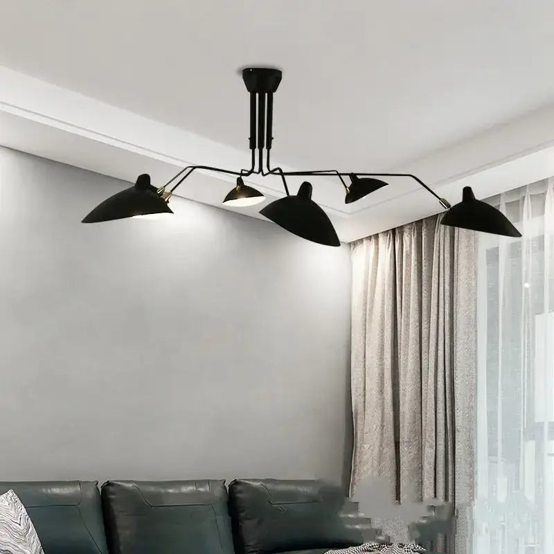 Black Swing Arm Chandelier