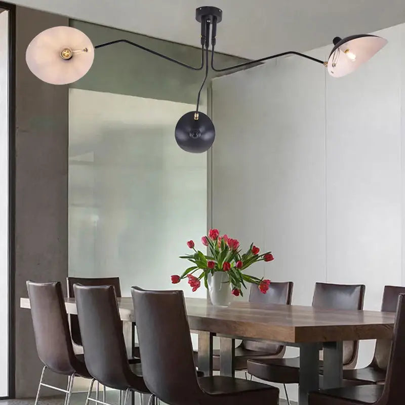 Black Swing Arm Chandelier