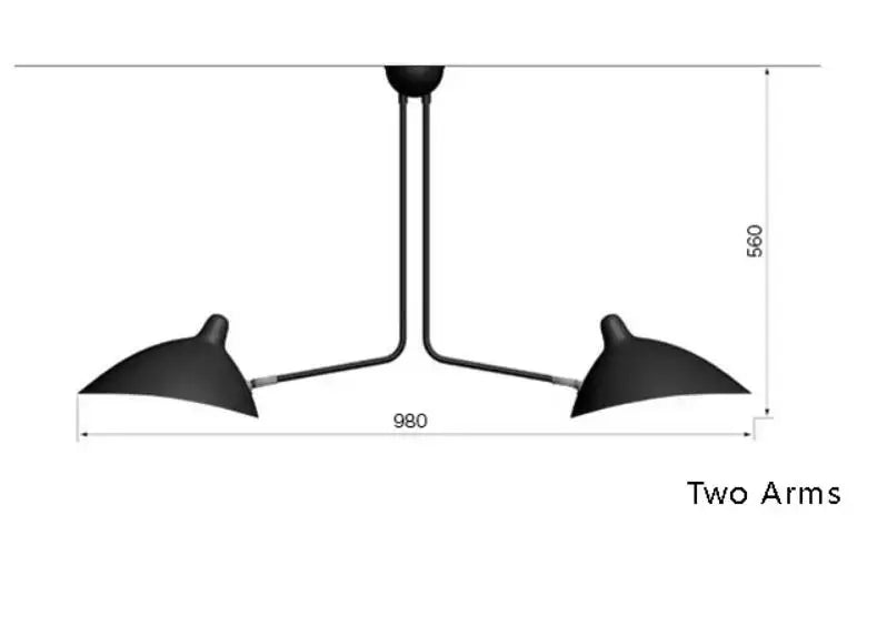 Black Swing Arm Chandelier
