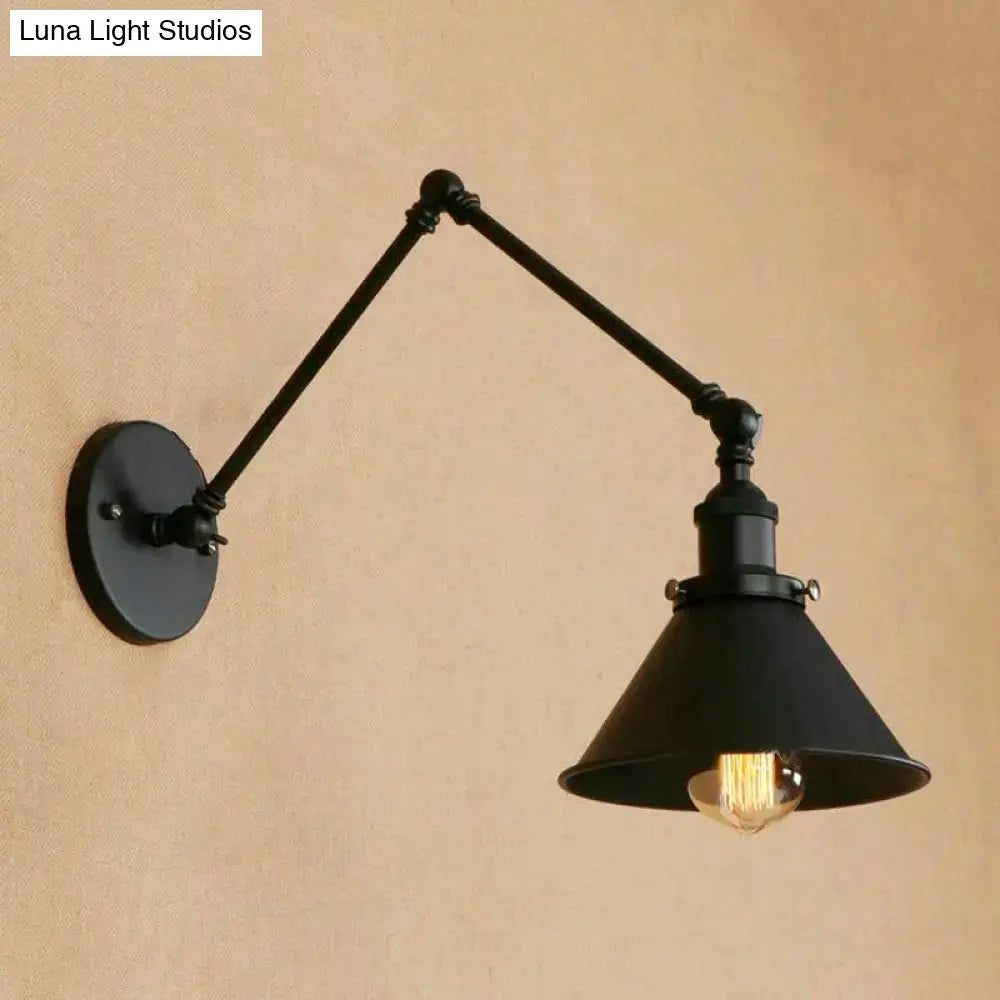 Black Conic Wall Sconce